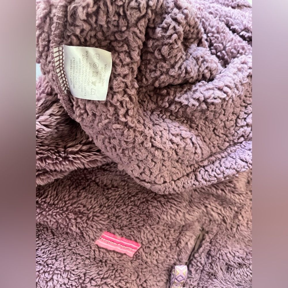 Simply Southern 1/4 Zip Sherpa Fleece Pullover Purple Soft Sweatshirt Women’s L - Picture 9 of 10